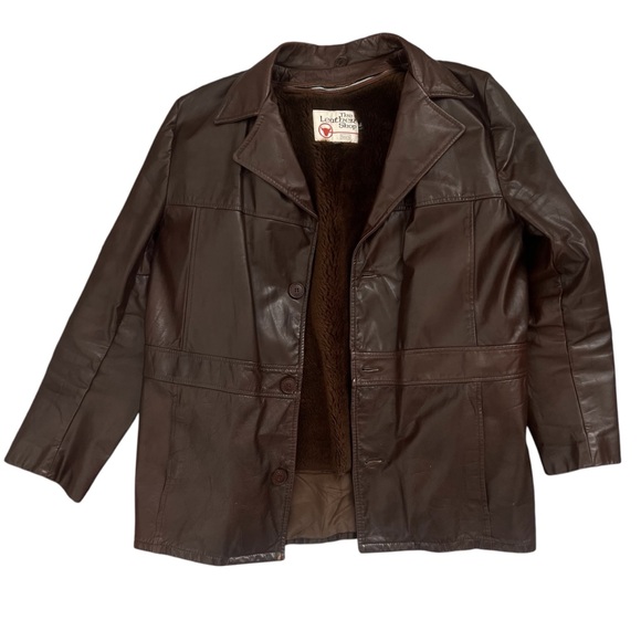 vintage 70s leather jacket Trench Coats